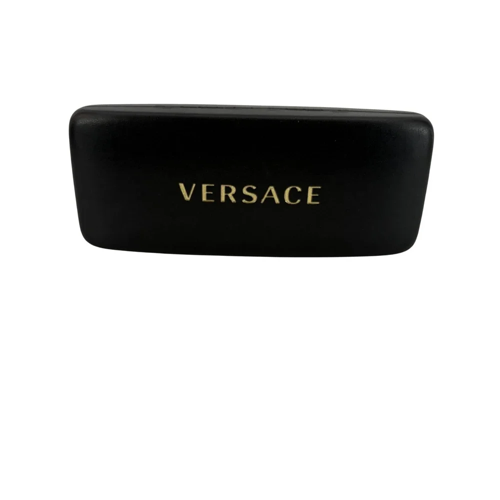 Versace Black Leather Eyeglasses Case‎ Gold Logo